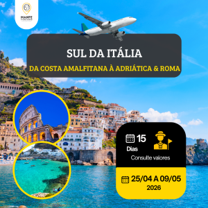 SUL DA ITÁLIA - DA COSTA AMALFITANA À ADRIÁTICA & ROMA